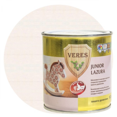 Пропитка для древесины Veres Junior Lazura №12 Белая 0.25 л