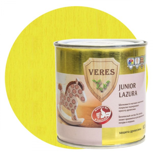 Пропитка для древесины Veres Junior Lazura №25 Лимонная 0.25 л