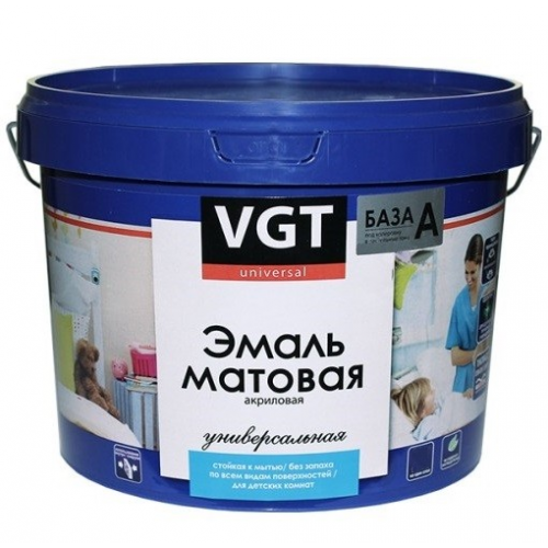Эмаль универсальная VGT ВД-АК-1179 матовая База А супербелая 3 кг