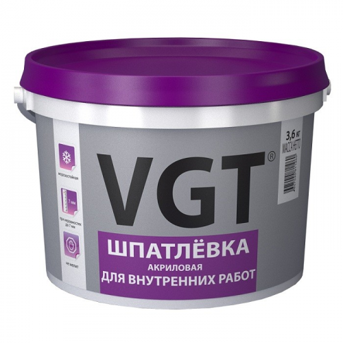 Шпатлевка акриловая VGT для внутренних работ 3.6 кг