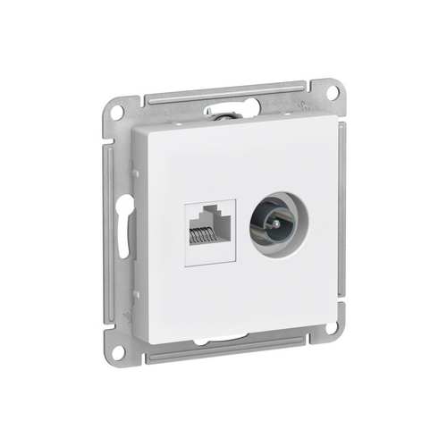 Розетка двойная ТВ компьютерная ATN000189 Schneider Electric AtlasDesign RJ-45 кат. 5е белый