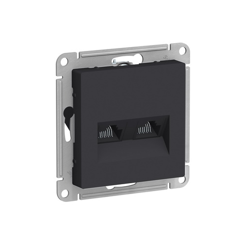 Розетка компьютерная двойная ATN001085 Schneider Electric AtlasDesign RJ-45 кат. 5е карбон
