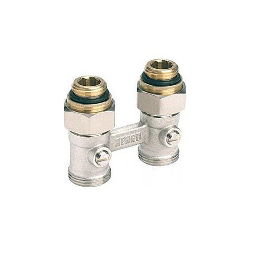 Блок шаровых кранов Rehau с соединительным ниппелем G 1/2"хG 3/4" прямой 12407271001