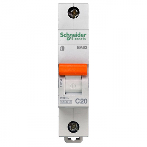 Автоматический выключатель Schneider Electric Домовой ВА63 1П C 20A 4.5кА