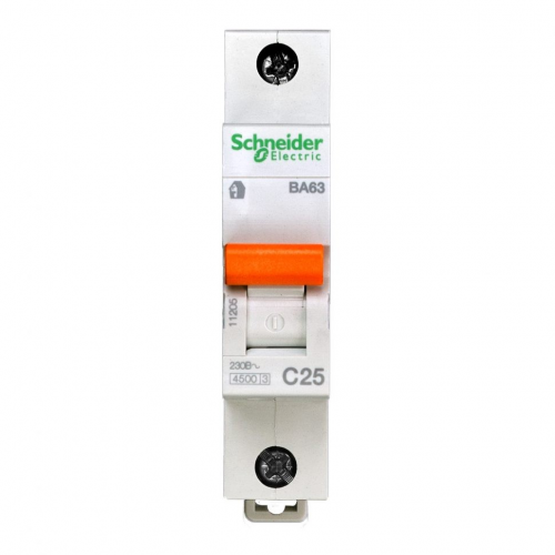 Автоматический выключатель Schneider Electric Домовой ВА63 1П C 25A 4.5кА