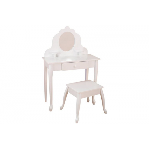 Белый туалетный столик из дерева для девочки Модница White Medium Vanity Stool