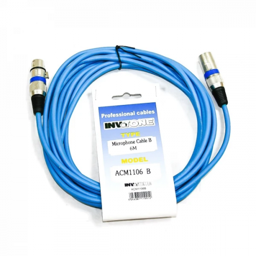 Invotone ACM1106/B микрофонный кабель, длина 6 м, разъемы XLR3M - XLR3F (синий)