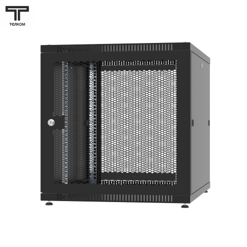 ТЕЛКОМ TLN-12.6.10-ПП.9005МА Шкаф напольный 12U 600x1000x623мм (ШхГхВ) телекоммуникационный 19", передняя дверь перфорированная - задняя дверь перфорированная, цвет черный (RAL9005МА) (4 места)