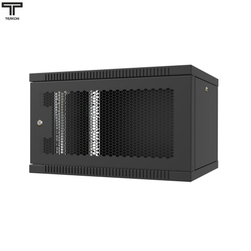 ТЕЛКОМ TL-6.6.4-П.9005МА шкаф настенный 6U телекоммуникационный дверь перфорированная цвет черный