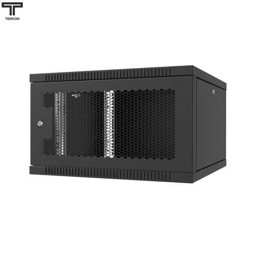 ТЕЛКОМ TL-6.6.6-П.9005МА шкаф настенный 6U телекоммуникационный дверь перфорированная цвет черный
