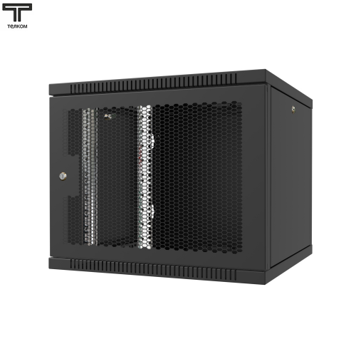 ТЕЛКОМ TL-9.6.6-П.9005МА шкаф настенный 9U телекоммуникационный дверь перфорированная цвет черный