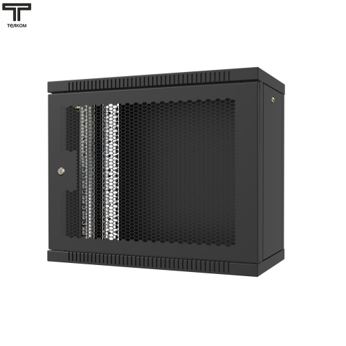 ТЕЛКОМ TL-9.6.3-П.9005МА шкаф настенный 9U телекоммуникационный дверь перфорированная цвет черный