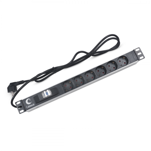 Блок евророзеток для 19" шкафов Cabeus PDU-6P-B-2EU