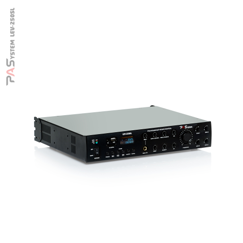 LEV-250SL PASystem микшер усилитель трансформаторный 4-х зонный с MP3/FM/Bluetooth