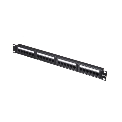 Патч-панель UTP ТЕЛКОМ, 19", 24 порта RJ45, cat.5е, 1U, 110 Type, "L"