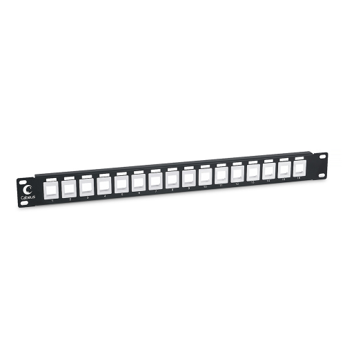 Патч-панель 19" (1U), 16 портов, для неэкранированных моулей - Cabeus PLB-16