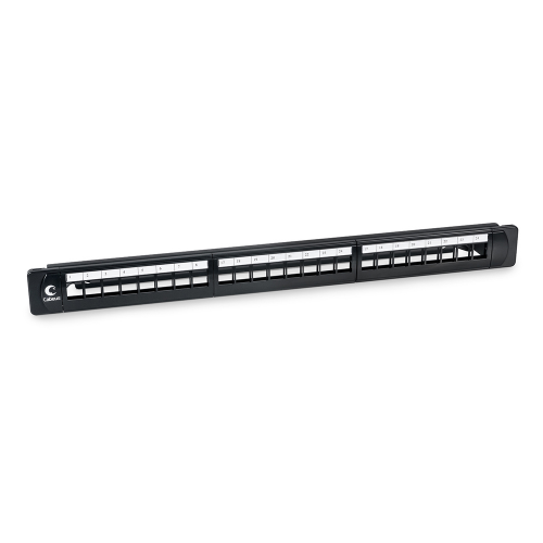Патч-панель 19" (1U), 24 порта, c задним кабельным организатором - Cabeus PLB-24