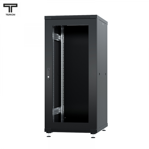 Рэковый шкаф, закрытый ТЕЛКОМ ТС-18.6.10-СМ, 18U, металлический, дверь стеклянная
