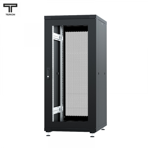 Рэковый шкаф, закрытый ТЕЛКОМ ТС-22.6.6-СП, 22U, металлический, дверь перфорированная