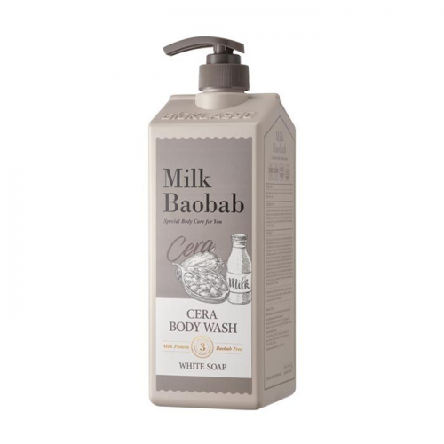 гель для душа с керамидами, с ароматом белого мыла milkbaobab cera body wash white soap