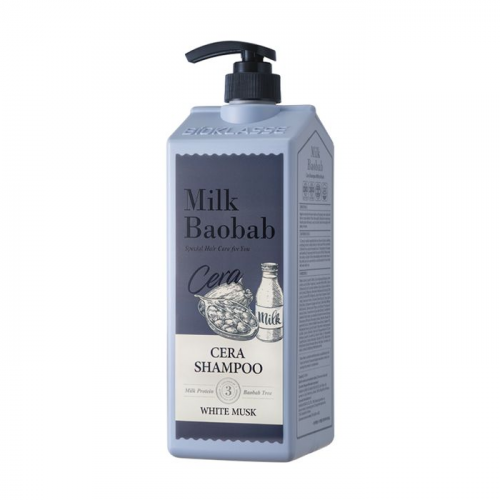 шампунь с керамидами для волос, с ароматом белого мускуса milkbaobab cera shampoo white musk