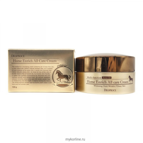 крем для лица питательный с лошадиным жиром deoproce horse enrich all care cream