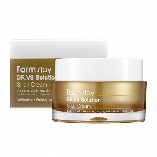 крем с муцином улитки farmstay dr-v8 solution snail cream
