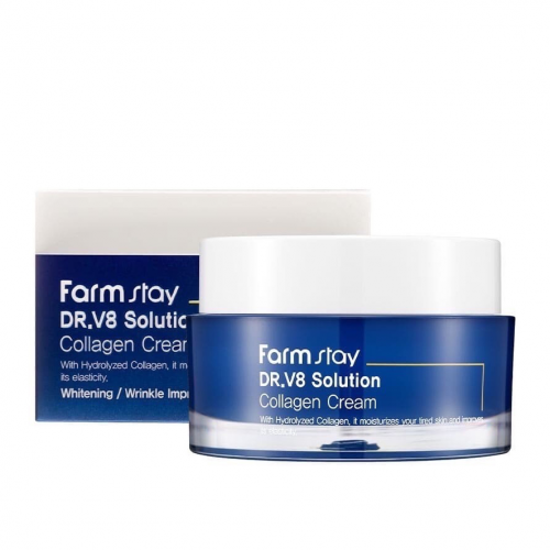 крем с коллагеном farmstay dr-v8 solution collagen cream