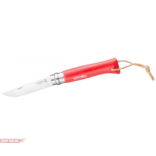 Нож складной Opinel Tradition Colored №08 темляк (красный)