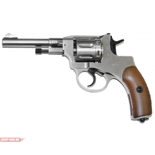 Пневматический револьвер Gletcher NGT RF Silver (наган, пулевой)