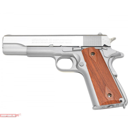 Пневматический пистолет Swiss Arms SA1911 Seventies Stainless Pistol