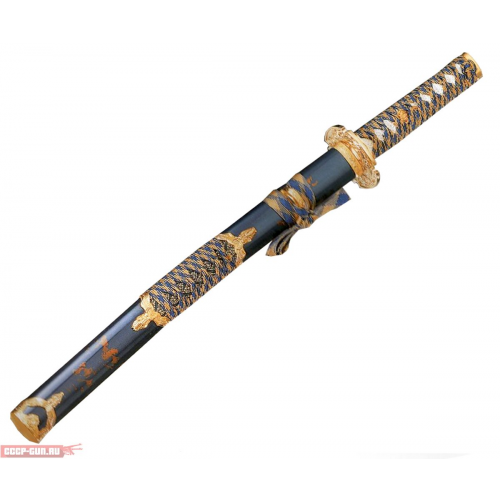 Макет меча вакидзаси в жёлто-синих ножнах Art-Gladius AG / 147448 (ММГ, Латунь)