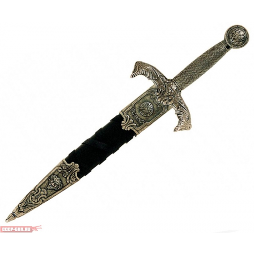 Макет кинжала короля Артура в чёрных ножнах Denix D7 / 4139NQ (ММГ, 12 век, латунь)