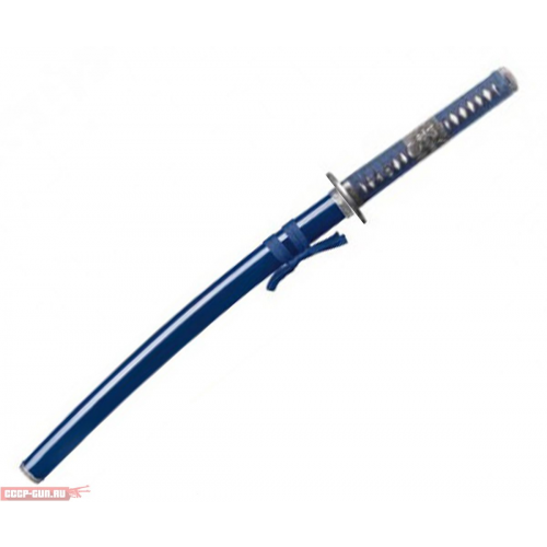 Макет меча вакидзаси в синих ножнах Art-Gladius AG / 195R1 (ММГ, Серебро, 440 сталь)