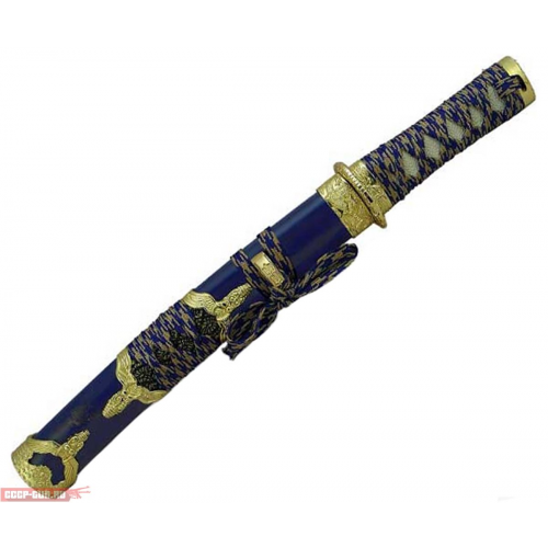Макет ножа танто в жёлто-синих ножнах Art-Gladius AG / 147425R (ММГ, Латунь)