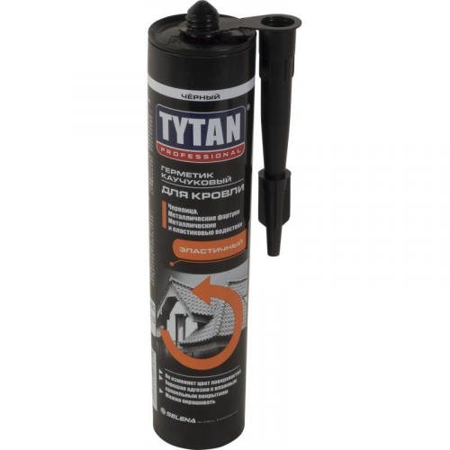 Герметик битумно-каучуковый для кровли Tytan Professional, черный, 310 мл (99963)