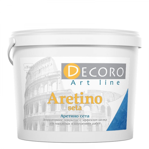 Краска перламутровая Decoro Aretino seta (эффект шелка), серебро, 1кг