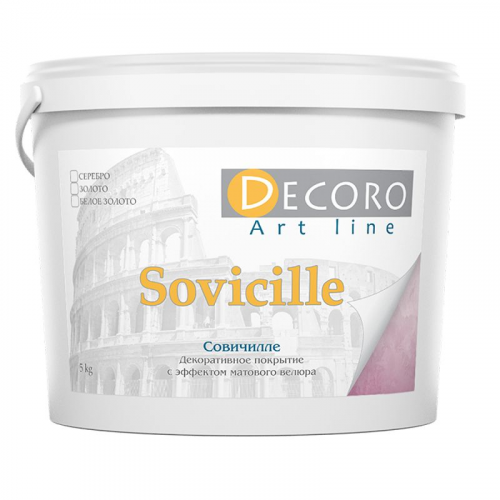 Краска перламутровая Decoro Sovicille (эффект велюра), золото, 1кг