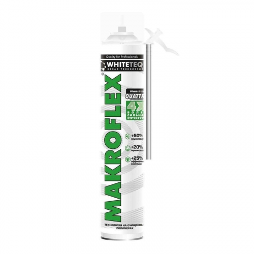 Пена монтажная Makroflex WhiteTeq бытовая, 750 мл