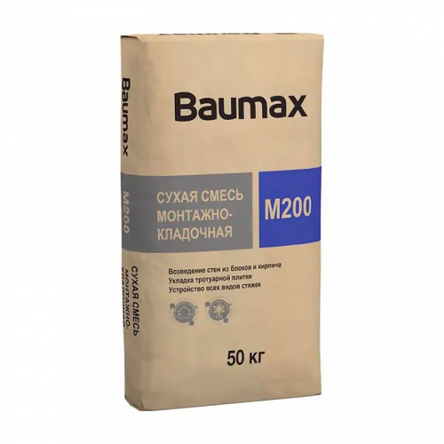 Смесь монтажно-кладочная Baumax М-200, 50 кг