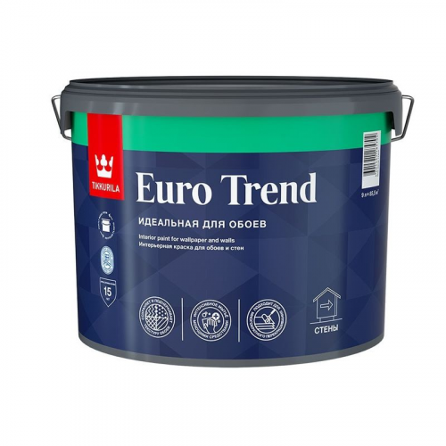 Краска Tikkurila Euro Trend для обоев и стен база С 9л