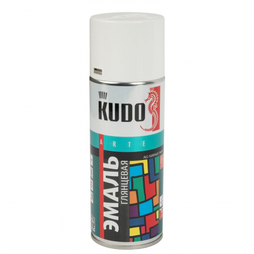Эмаль аэрозольная KUDO белая гл. (1001), 0,52л