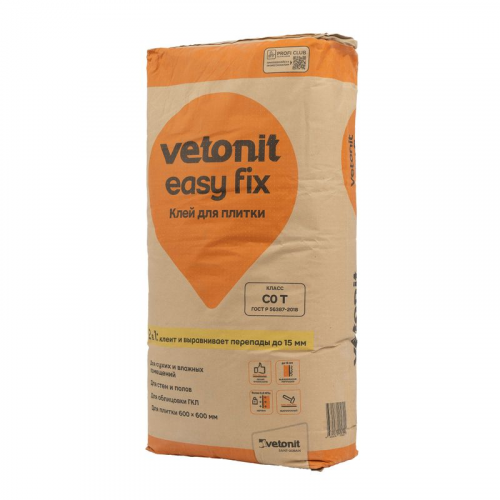 Клей для плитки Weber.Vetonit Easy fix 25 кг