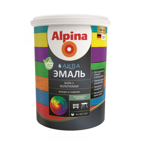 Эмаль Alpina Аква база 1 0.9 л