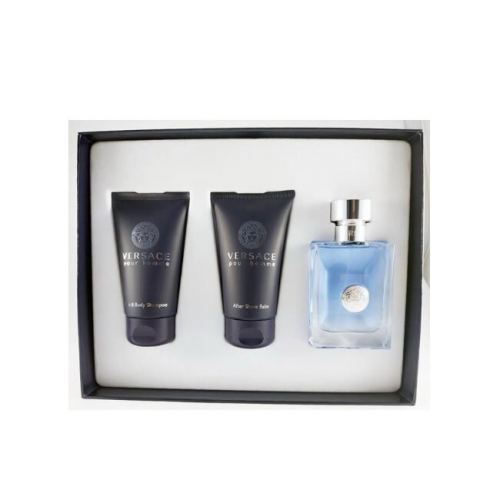  Versace Pour Homme - набор Туалетная вода + Бальзам после бритья + Шампунь 50 + 50 + 50 мл с доставкой – оригинальный парфюм Версаче Версаче Пур Ом