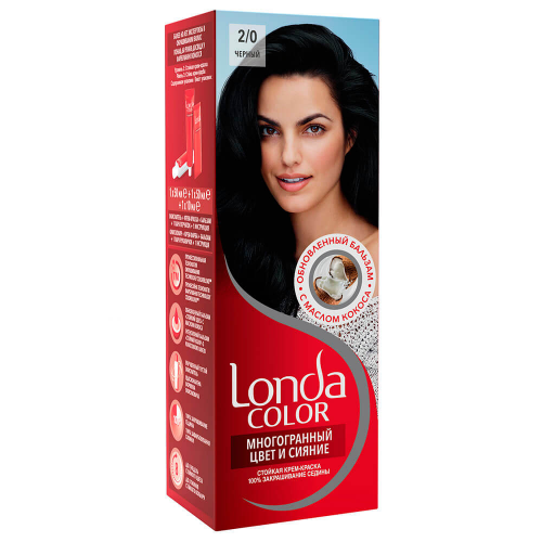 Краска для волос лондаколор крем 2/0 черный Londa COLOR