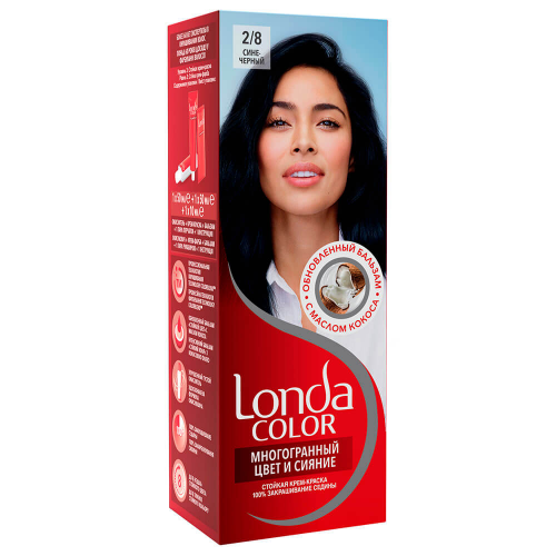 Краска для волос лондаколор крем 2/8 сине-черный Londa COLOR