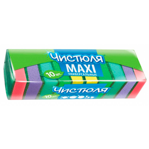Губка Чистюля 10шт макси универсальная