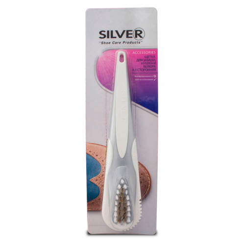 Щетка для замши и нубука Silver 4-х сторонняя