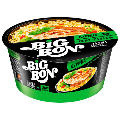 Лапша Big Bon 85г курица тарелка
